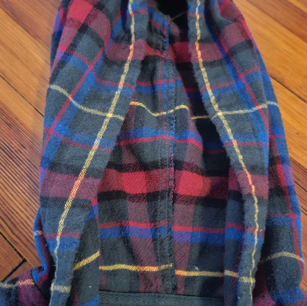 L.L.Bean Flannel Zip Up Hoodie Red Green Blue Plaid Size Medium - Picture 6 of 8